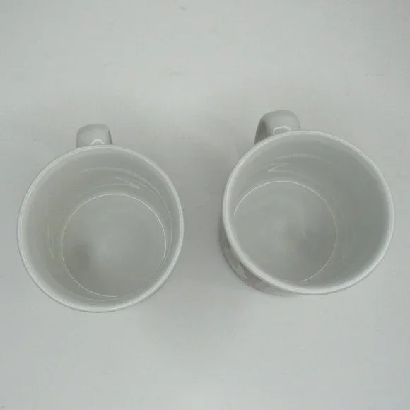 Debbie Mumm Christmas Set of 2 "Checkerboard Snowman" Ceramic Cocoa Mugs - Picture 6 of 9